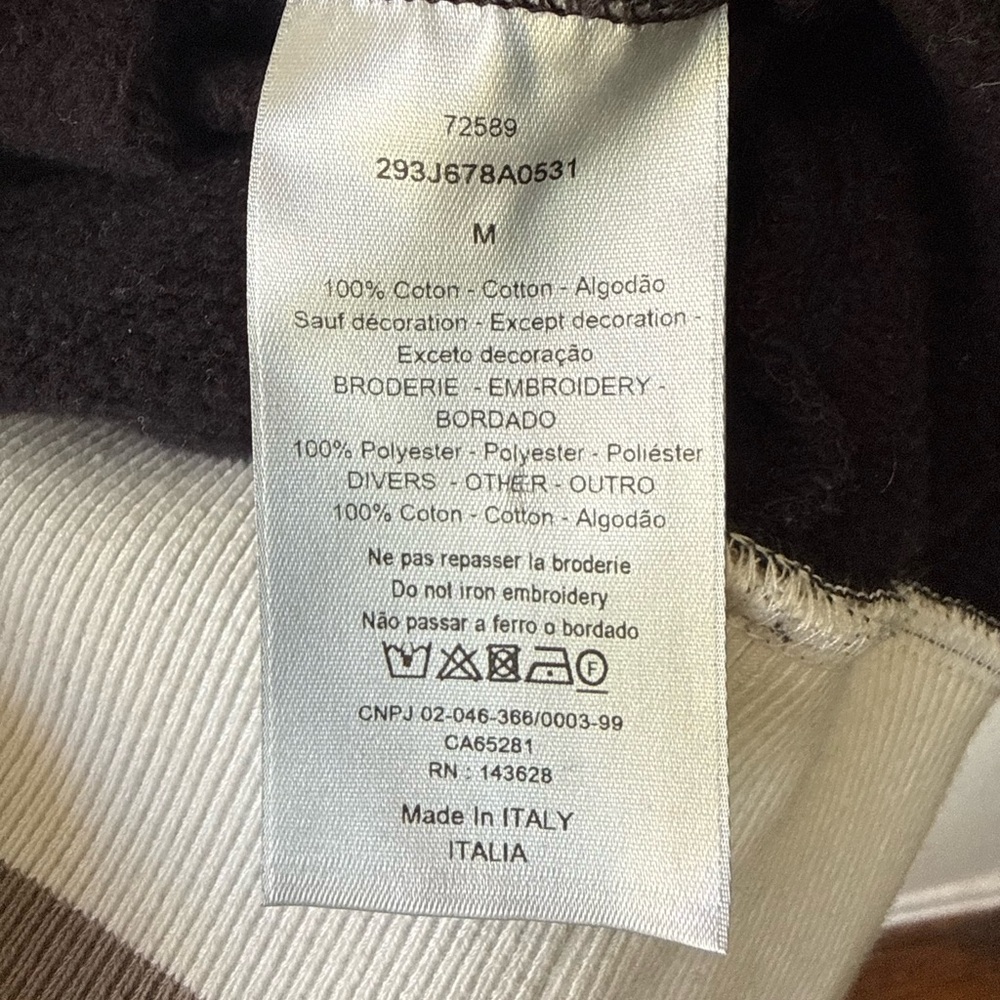 Dior Black Crewneck Hoodie with White Logo and Beige Trim - Picture 5 of 5